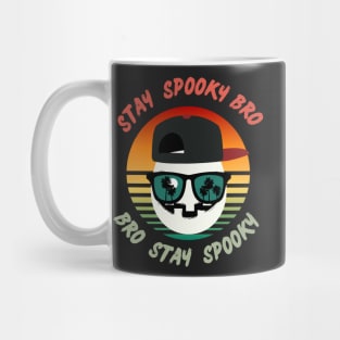 Sunset beach surfer Halloween skull Mug